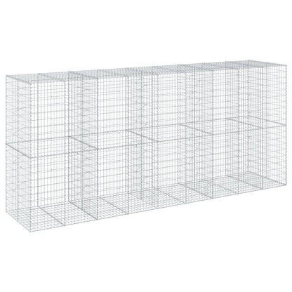 vidaXL Gabion Basket with Cover 450x100x200 cm Galvanised Iron