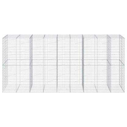 vidaXL Gabion Basket with Cover 450x100x200 cm Galvanised Iron