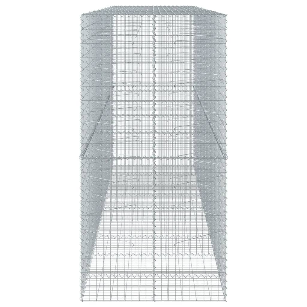 vidaXL Gabion Basket with Cover 450x100x200 cm Galvanised Iron