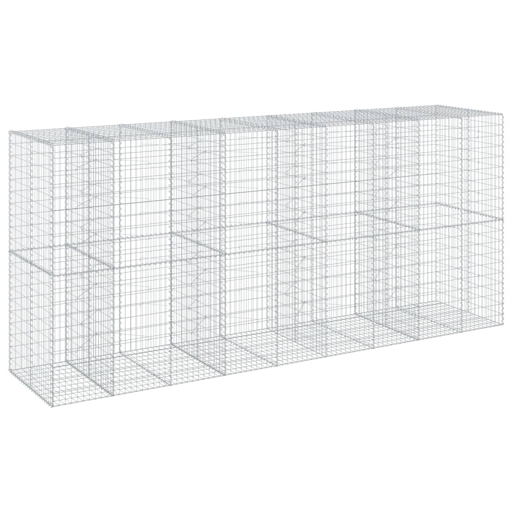 vidaXL Gabion Basket with Cover 450x100x200 cm Galvanised Iron