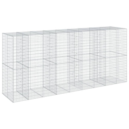 vidaXL Gabion Basket with Cover 450x100x200 cm Galvanised Iron