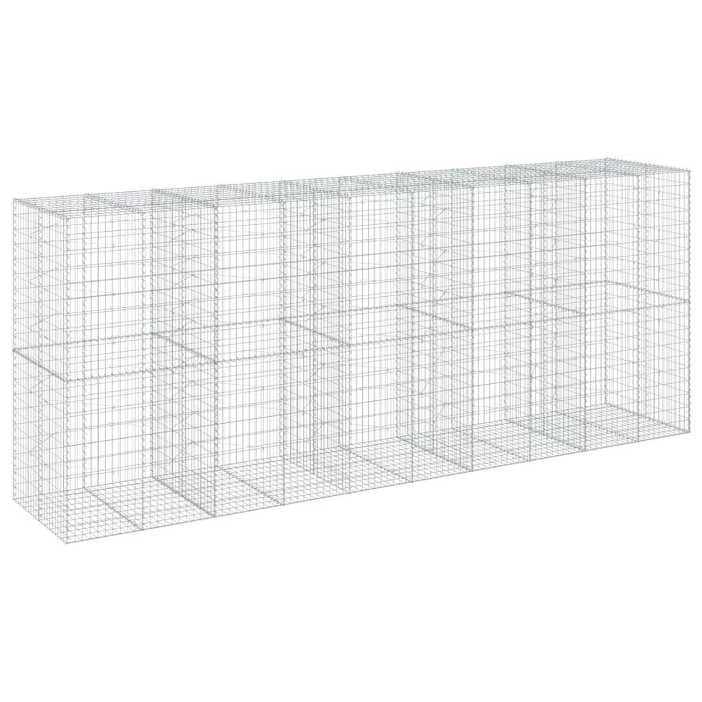 vidaXL Gabion Basket with Cover 500x100x200 cm Galvanised Iron