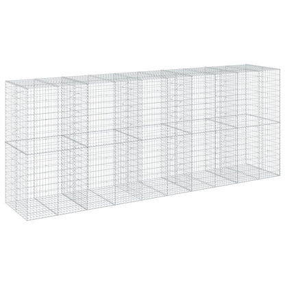 vidaXL Gabion Basket with Cover 500x100x200 cm Galvanised Iron