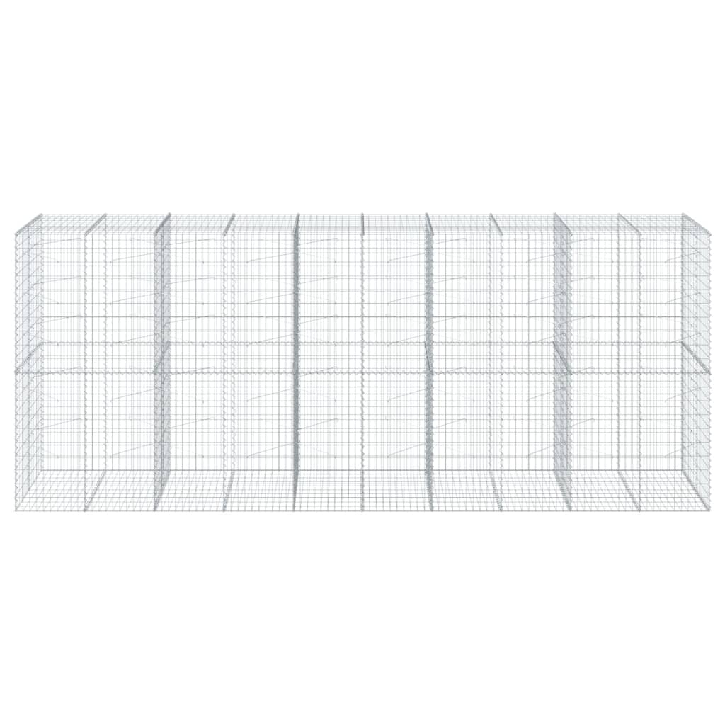 vidaXL Gabion Basket with Cover 500x100x200 cm Galvanised Iron