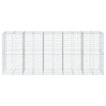 vidaXL Gabion Basket with Cover 500x100x200 cm Galvanised Iron