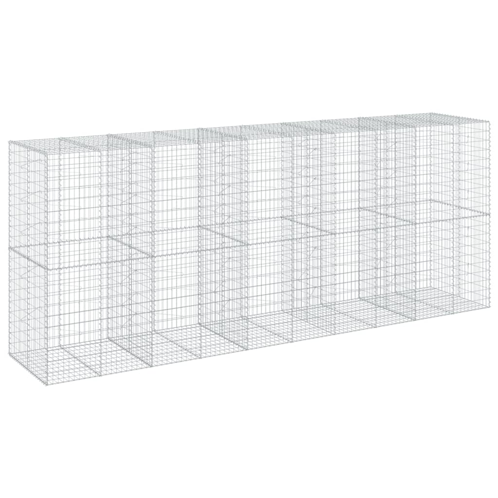 vidaXL Gabion Basket with Cover 500x100x200 cm Galvanised Iron