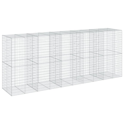 vidaXL Gabion Basket with Cover 500x100x200 cm Galvanised Iron