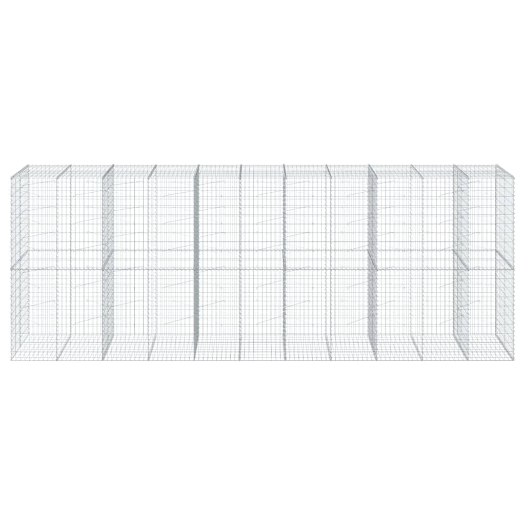 vidaXL Gabion Basket with Cover 550x100x200 cm Galvanised Iron