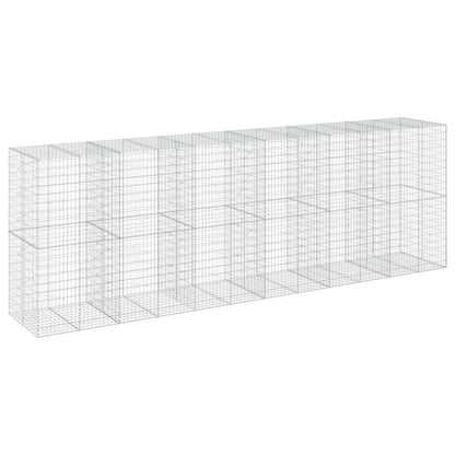 vidaXL Gabion Basket with Cover 600x100x200 cm Galvanised Iron