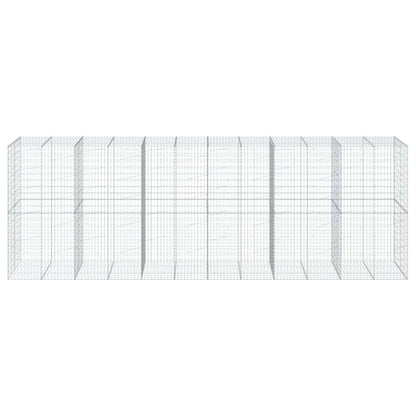 vidaXL Gabion Basket with Cover 600x100x200 cm Galvanised Iron
