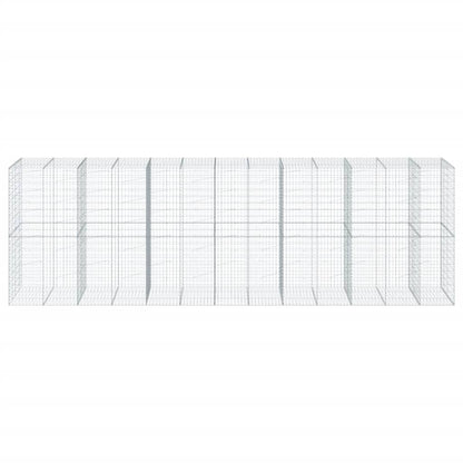 vidaXL Gabion Basket with Cover 650x100x200 cm Galvanised Iron