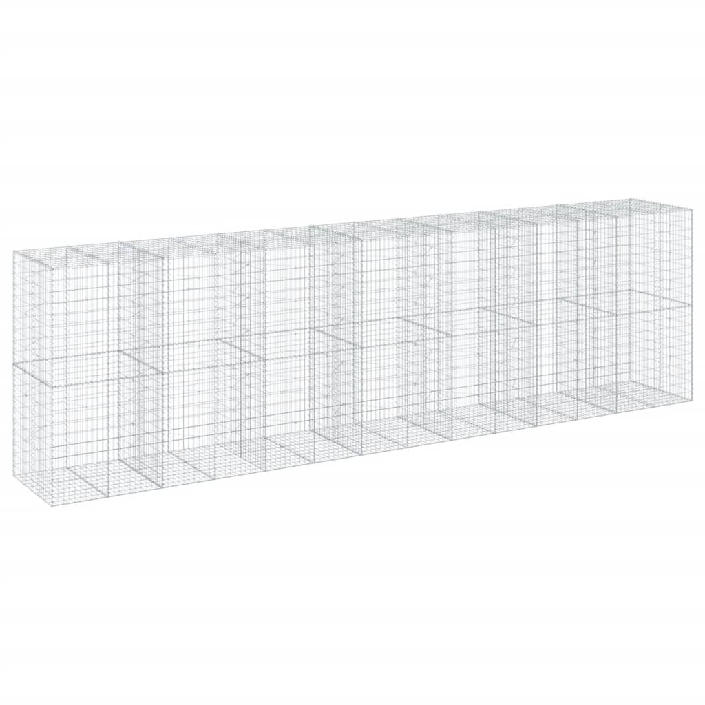 vidaXL Gabion Basket with Cover 700x100x200 cm Galvanised Iron