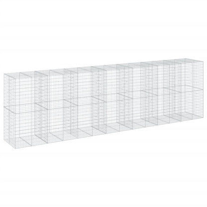 vidaXL Gabion Basket with Cover 700x100x200 cm Galvanised Iron