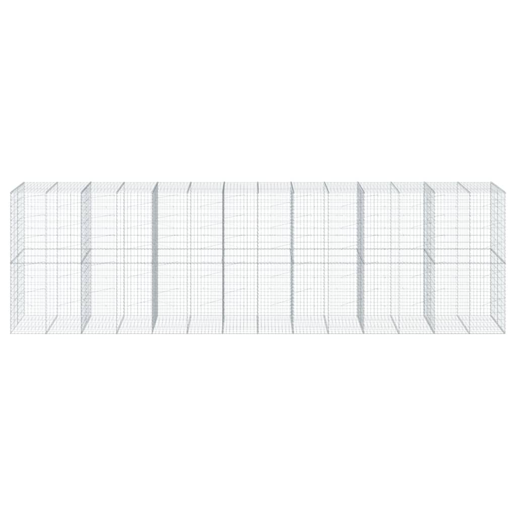 vidaXL Gabion Basket with Cover 700x100x200 cm Galvanised Iron