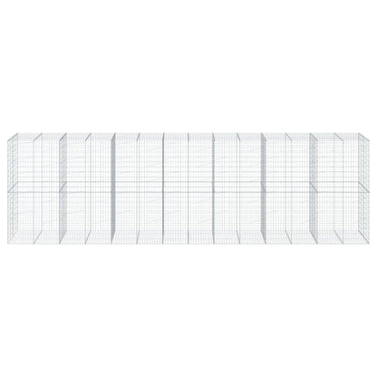 vidaXL Gabion Basket with Cover 700x100x200 cm Galvanised Iron