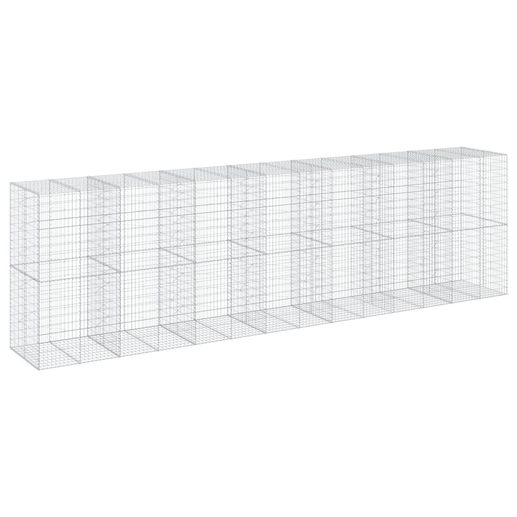 vidaXL Gabion Basket with Cover 700x100x200 cm Galvanised Iron
