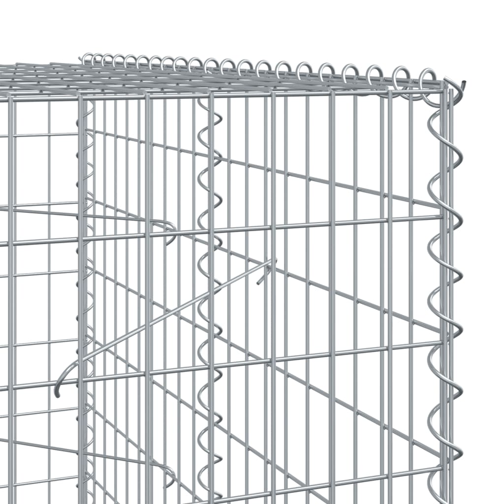 vidaXL Gabion Basket with Cover 700x100x200 cm Galvanised Iron