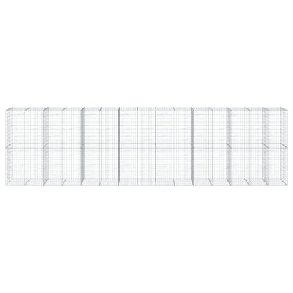 vidaXL Gabion Basket with Cover 750x100x200 cm Galvanised Iron
