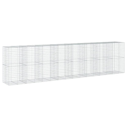 vidaXL Gabion Basket with Cover 800x100x200 cm Galvanised Iron