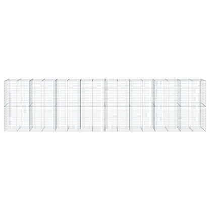vidaXL Gabion Basket with Cover 800x100x200 cm Galvanised Iron