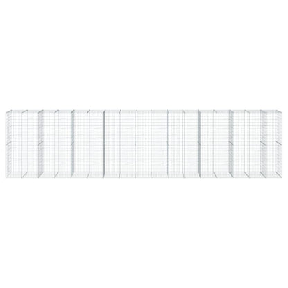 vidaXL Gabion Basket with Cover 850x100x200 cm Galvanised Iron