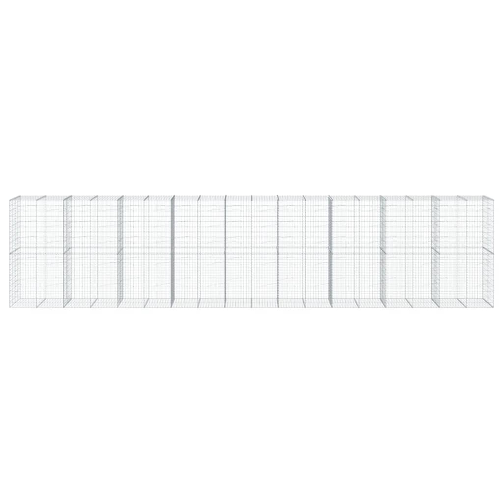 vidaXL Gabion Basket with Cover 900x100x200 cm Galvanised Iron