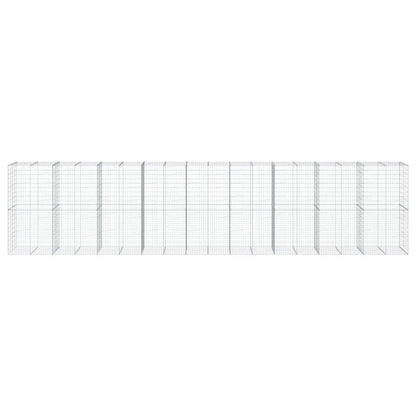 vidaXL Gabion Basket with Cover 900x100x200 cm Galvanised Iron