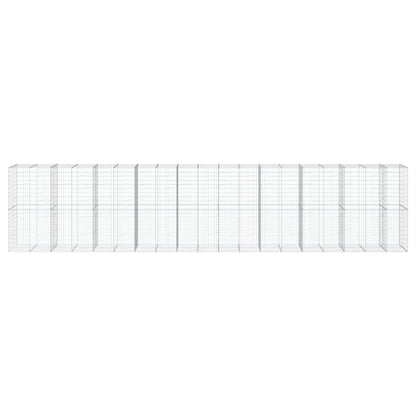 vidaXL Gabion Basket with Cover 950x100x200 cm Galvanised Iron