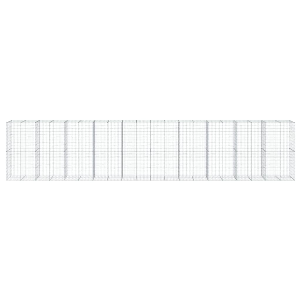 vidaXL Gabion Basket with Cover 1000x100x200 cm Galvanised Iron
