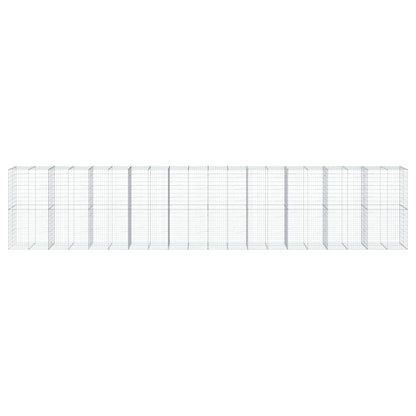 vidaXL Gabion Basket with Cover 1000x100x200 cm Galvanised Iron