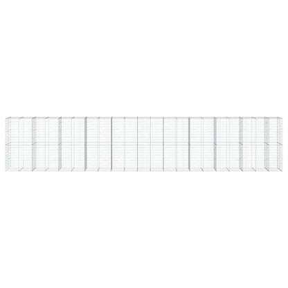 vidaXL Gabion Basket with Cover 1050x100x200 cm Galvanised Iron