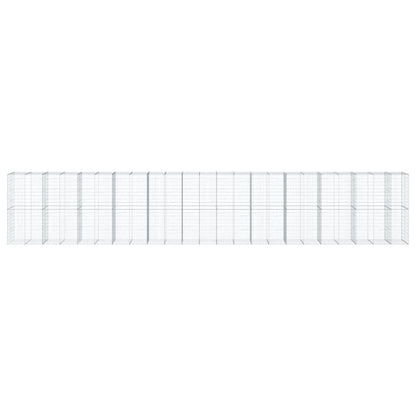 vidaXL Gabion Basket with Cover 1150x100x200 cm Galvanised Iron