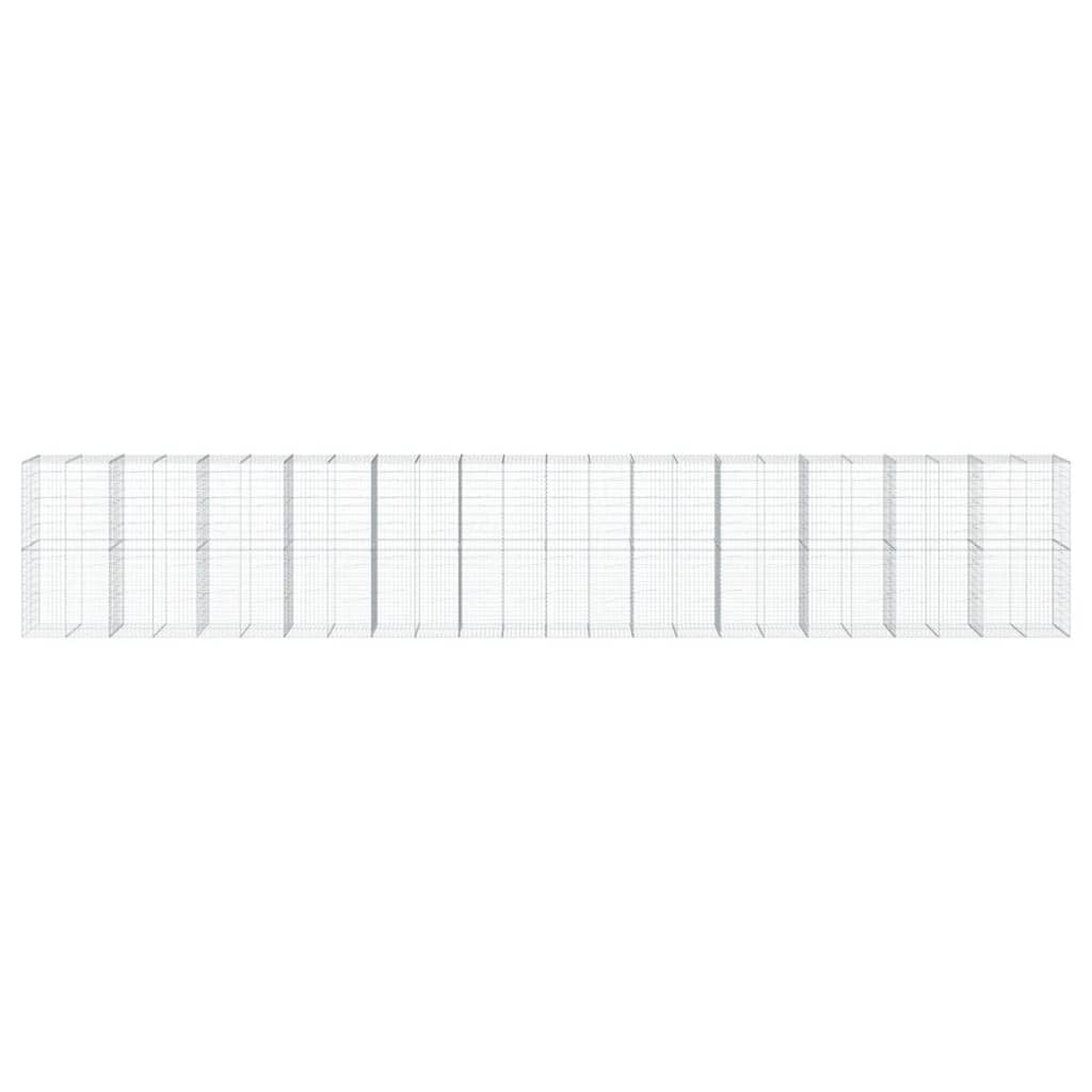 vidaXL Gabion Basket with Cover 1200x100x200 cm Galvanised Iron