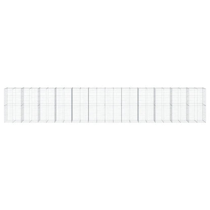 vidaXL Gabion Basket with Cover 1200x100x200 cm Galvanised Iron