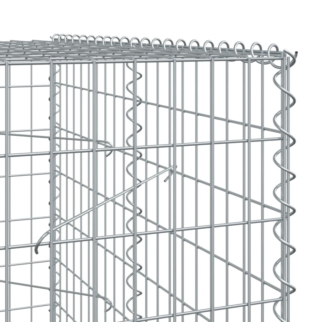 vidaXL Gabion Basket with Cover 1200x100x200 cm Galvanised Iron