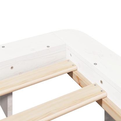 vidaXL Bed Frame without Mattress White 150x200 cm King Size Solid Wood Pine