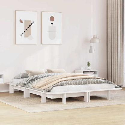 vidaXL Bed Frame without Mattress White 120x200 cm Solid Wood Pine