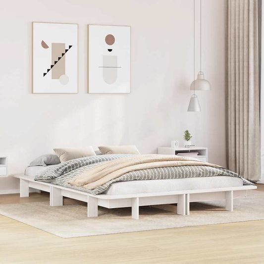 vidaXL Bed Frame without Mattress White 120x200 cm Solid Wood Pine