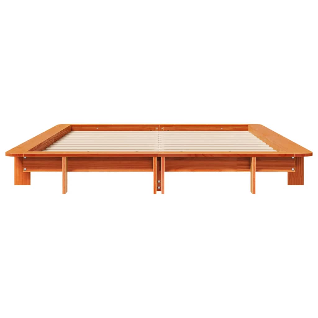 vidaXL Bed Frame without Mattress Wax Brown 120x200 cm Solid Wood Pine