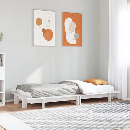 vidaXL Bed Frame without Mattress White 90x200 cm Solid Wood Pine