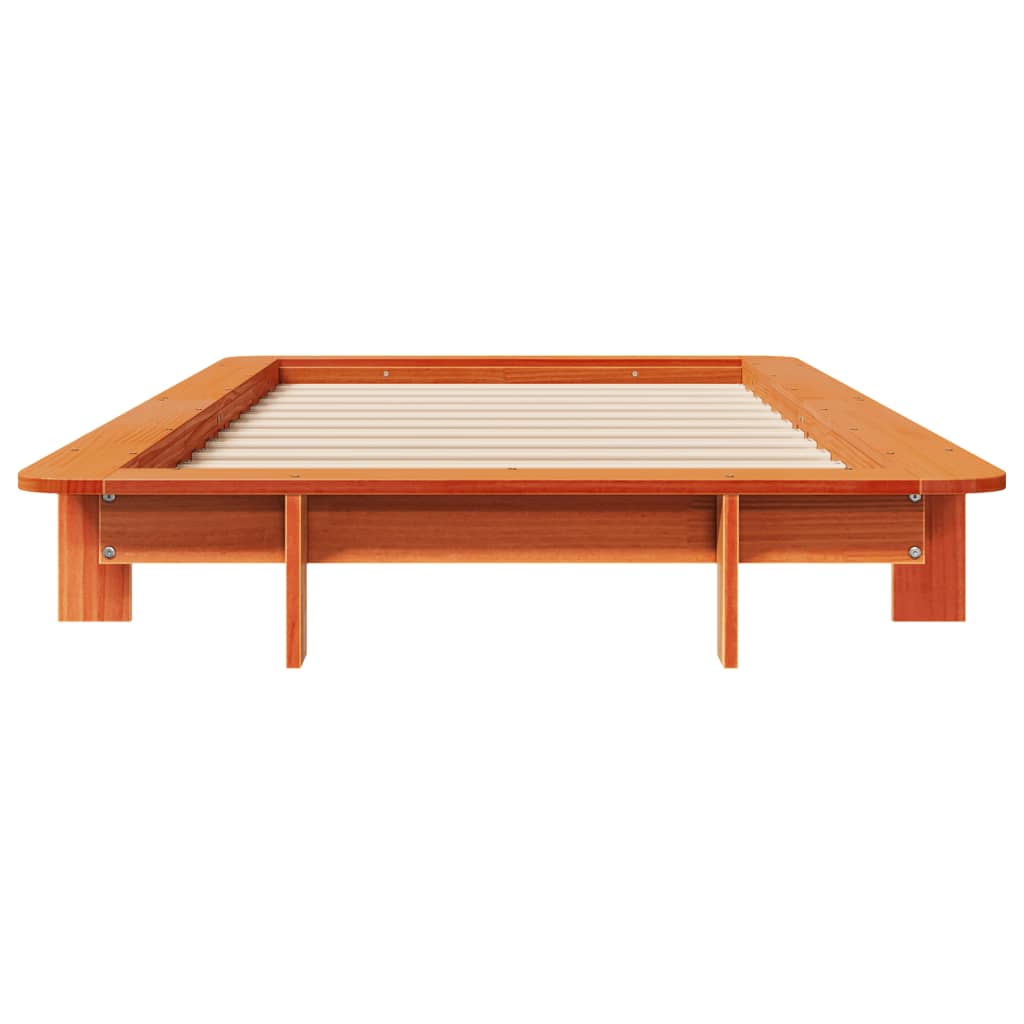 vidaXL Bed Frame without Mattress Wax Brown 90x200 cm Solid Wood Pine