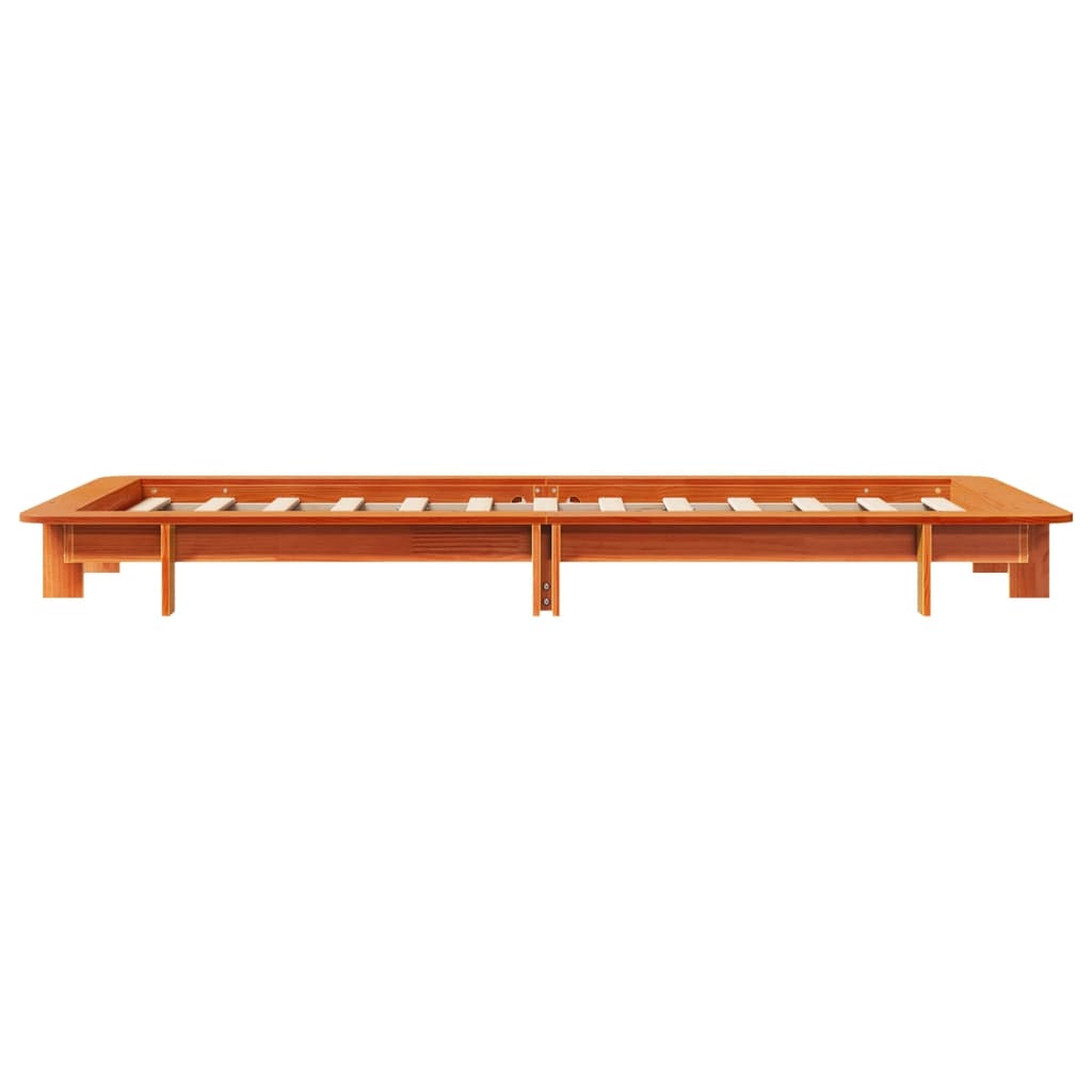 vidaXL Bed Frame without Mattress Wax Brown 90x200 cm Solid Wood Pine