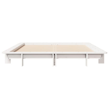 vidaXL Bed Frame without Mattress White 135x190 cm Double Solid Wood Pine