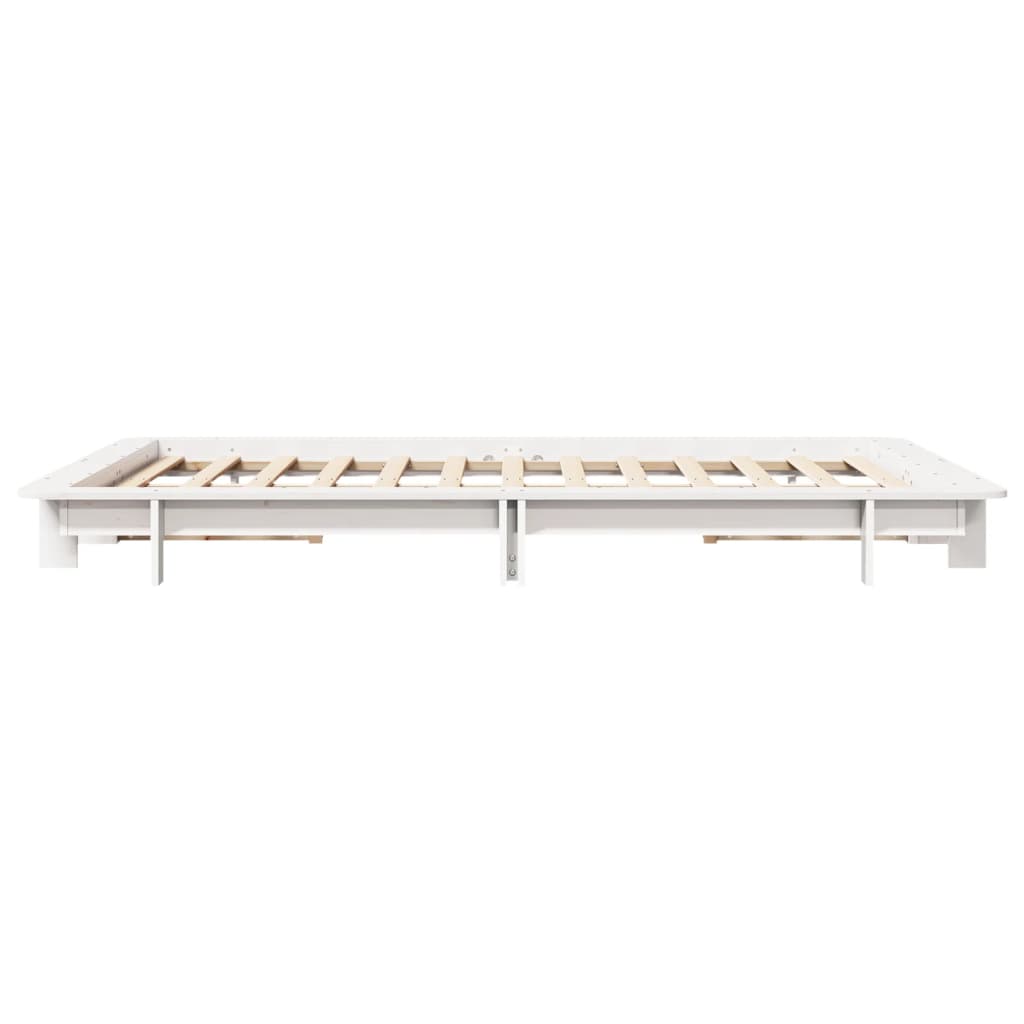 vidaXL Bed Frame without Mattress White 135x190 cm Double Solid Wood Pine
