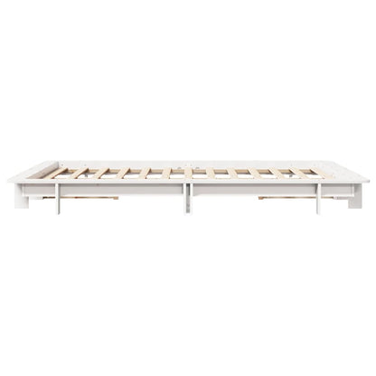 vidaXL Bed Frame without Mattress White 135x190 cm Double Solid Wood Pine