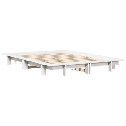 vidaXL Bed Frame without Mattress White 120x190 cm Small Double Solid Wood Pine