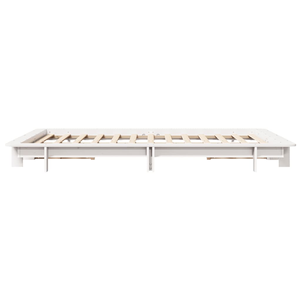 vidaXL Bed Frame without Mattress White 120x190 cm Small Double Solid Wood Pine