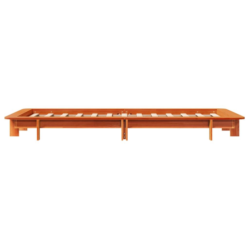 vidaXL Bed Frame without Mattress Wax Brown 90x190 cm Single Solid Wood Pine
