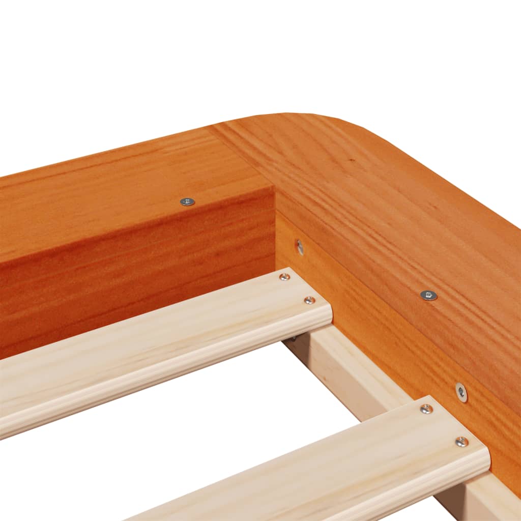 vidaXL Bed Frame without Mattress Wax Brown 90x190 cm Single Solid Wood Pine