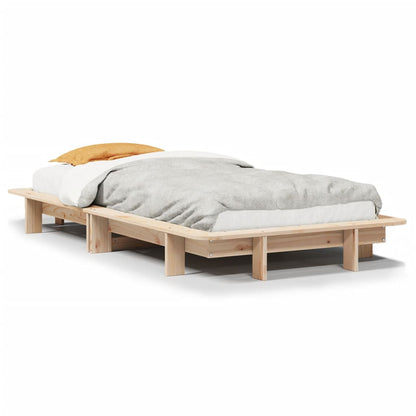 vidaXL Bed Frame without Mattress 75x190 cm Small Single Solid Wood Pine